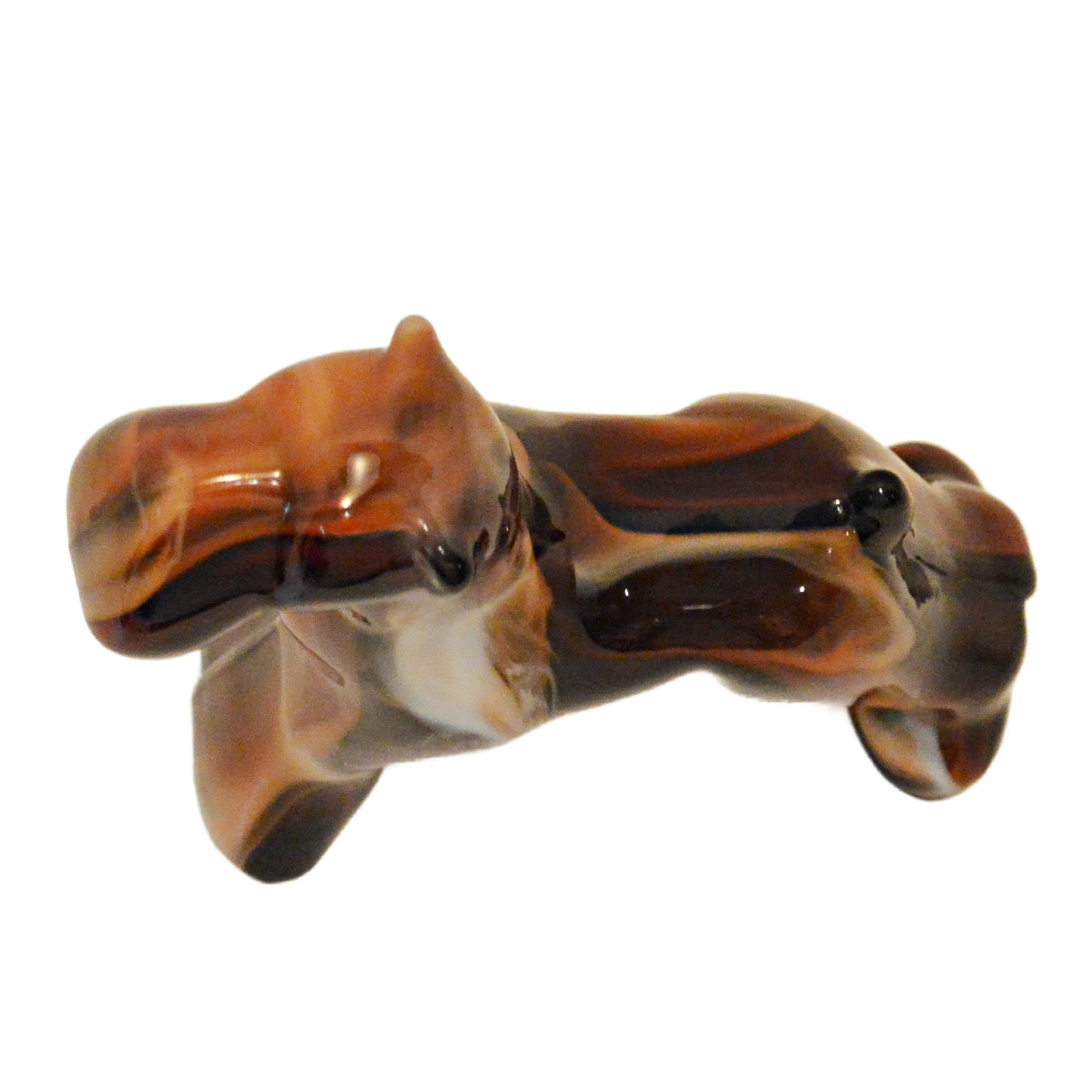 Vintage Imperial Caramel Slag Glass Airedale Terrier Figurine with Original Foil Label &ndash; Circa 1960s&ndash;1970s - Image 7