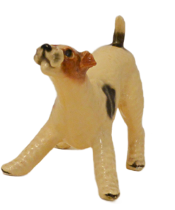 Rare Vintage Mortens Studio Pouncing Wire-Haired Fox Terrier Figurine – Flawless 1940s Play Bow Pose