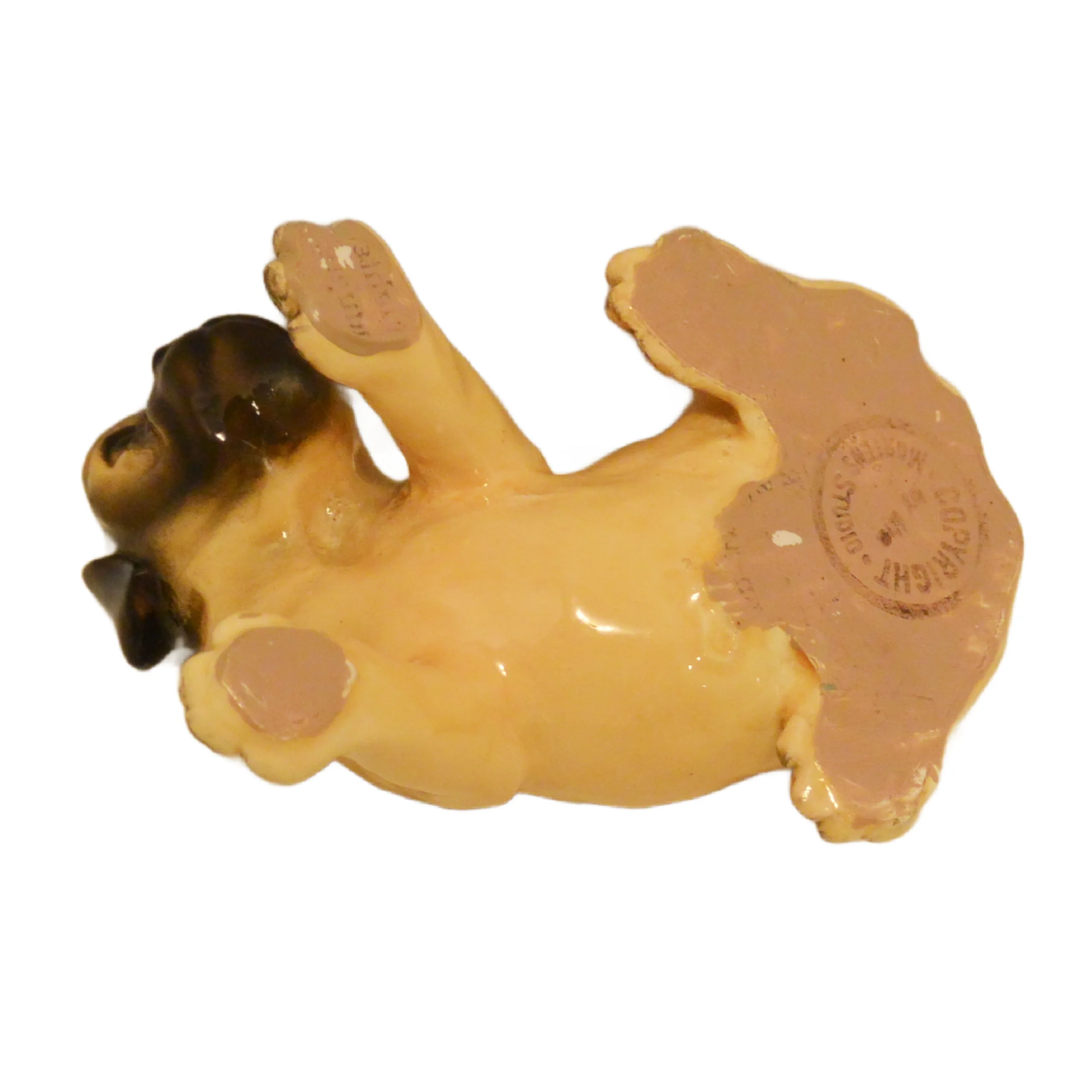 Vintage Mortens Studio Ceramic Resin Pug Puppy Figurine – Playful Bow Pose - Image 9