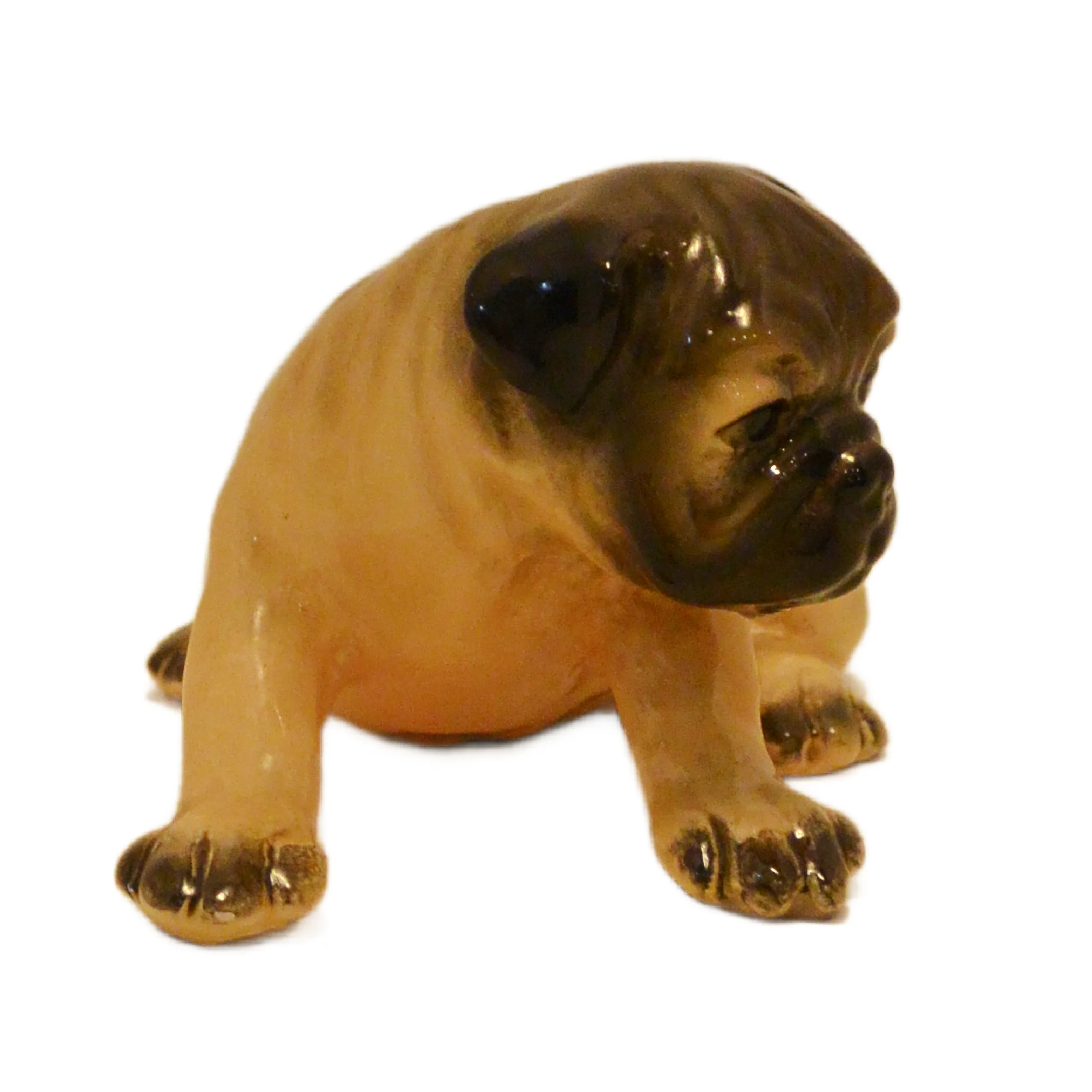 Vintage Mortens Studio Ceramic Resin Pug Puppy Figurine – Playful Bow Pose - Image 5
