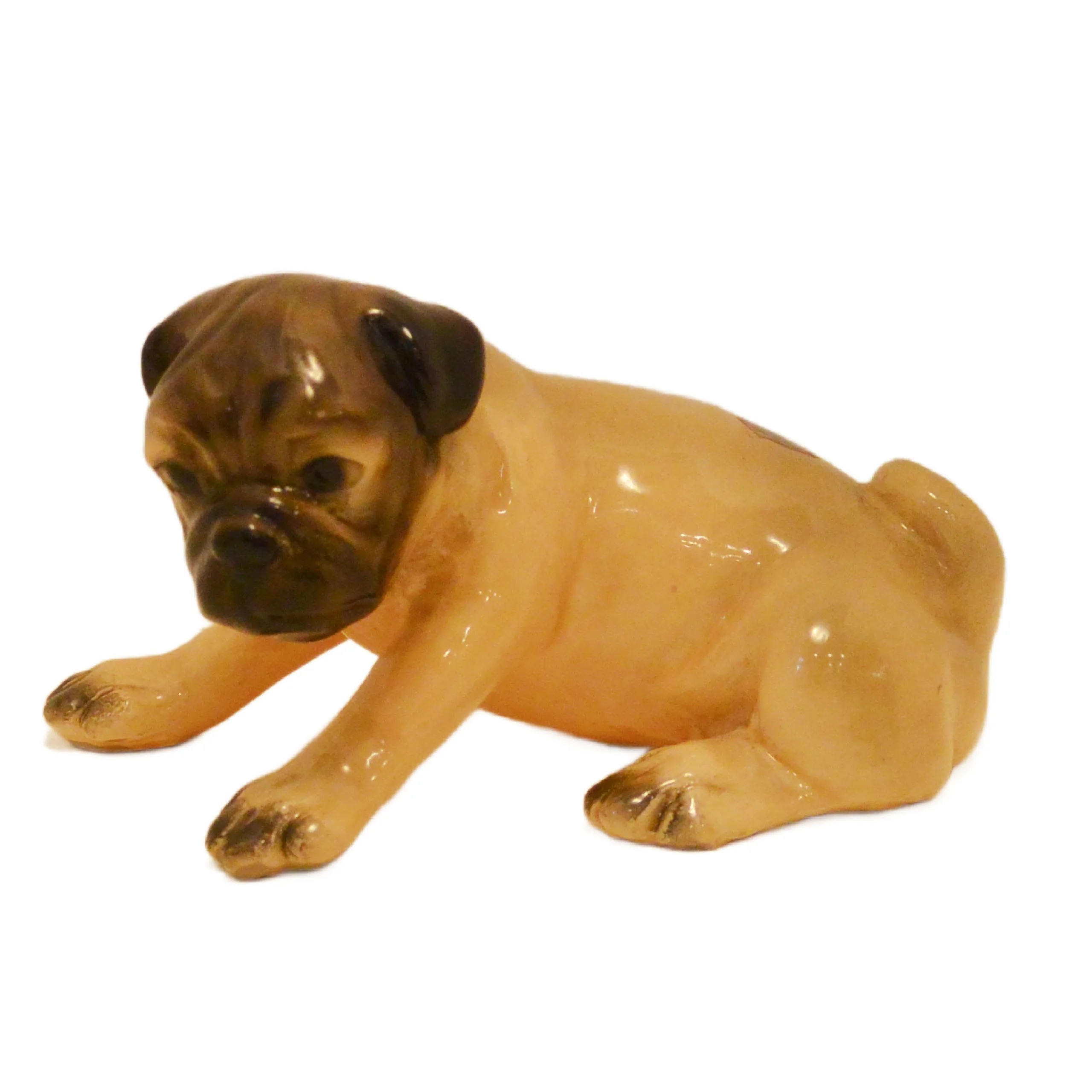 Vintage Mortens Studio Ceramic Resin Pug Puppy Figurine – Playful Bow Pose - Image 4