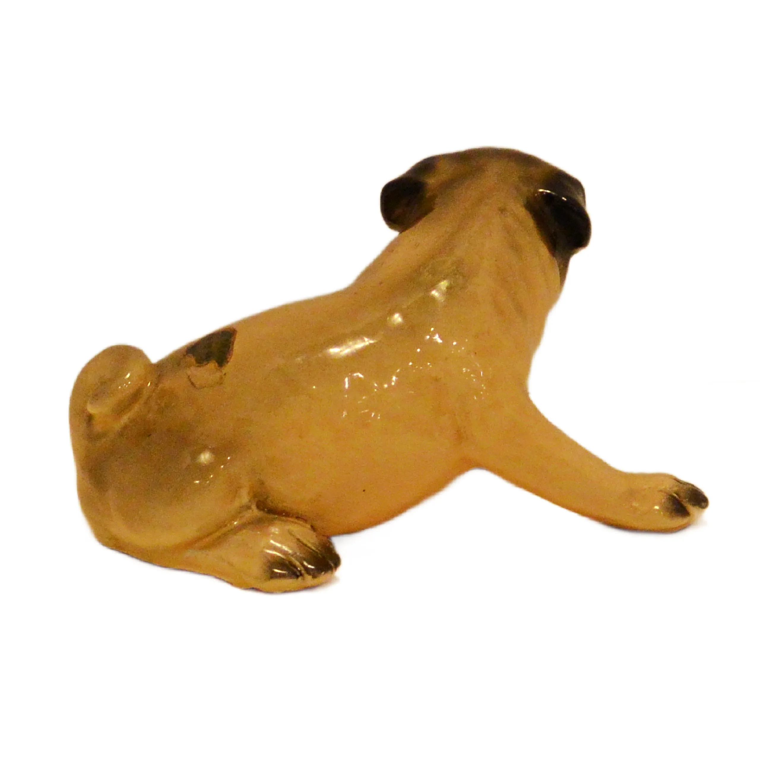Vintage Mortens Studio Ceramic Resin Pug Puppy Figurine – Playful Bow Pose - Image 6