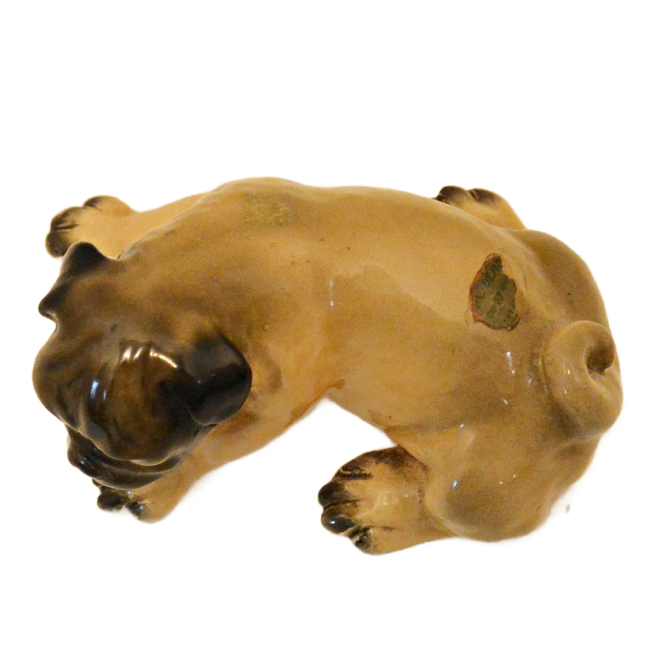 Vintage Mortens Studio Ceramic Resin Pug Puppy Figurine – Playful Bow Pose - Image 8