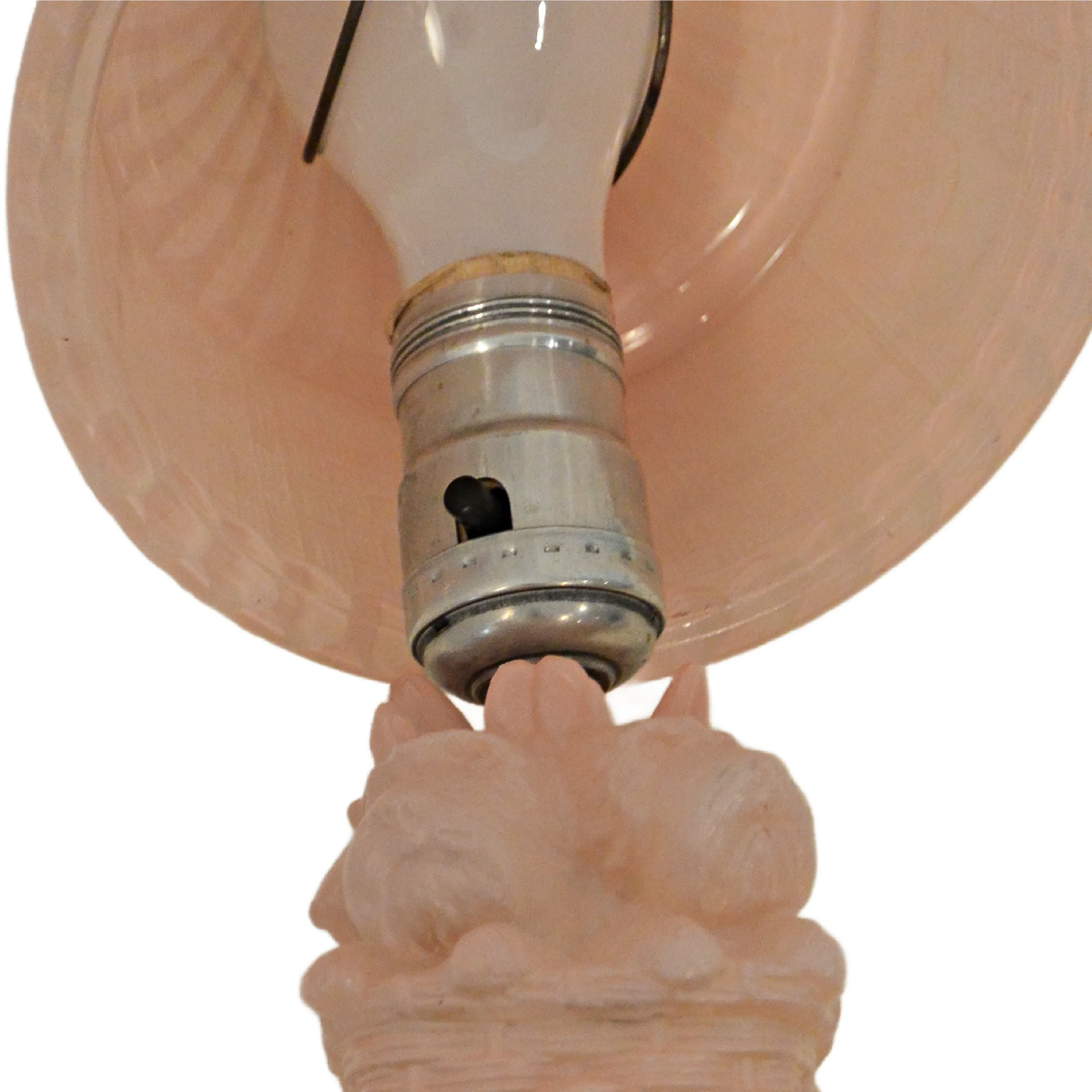Rare Vintage 1930s L.E. Smith Pink Satin Glass Scottie Dogs in Basket Boudoir Lamp &ndash; Complete & Working - Image 10