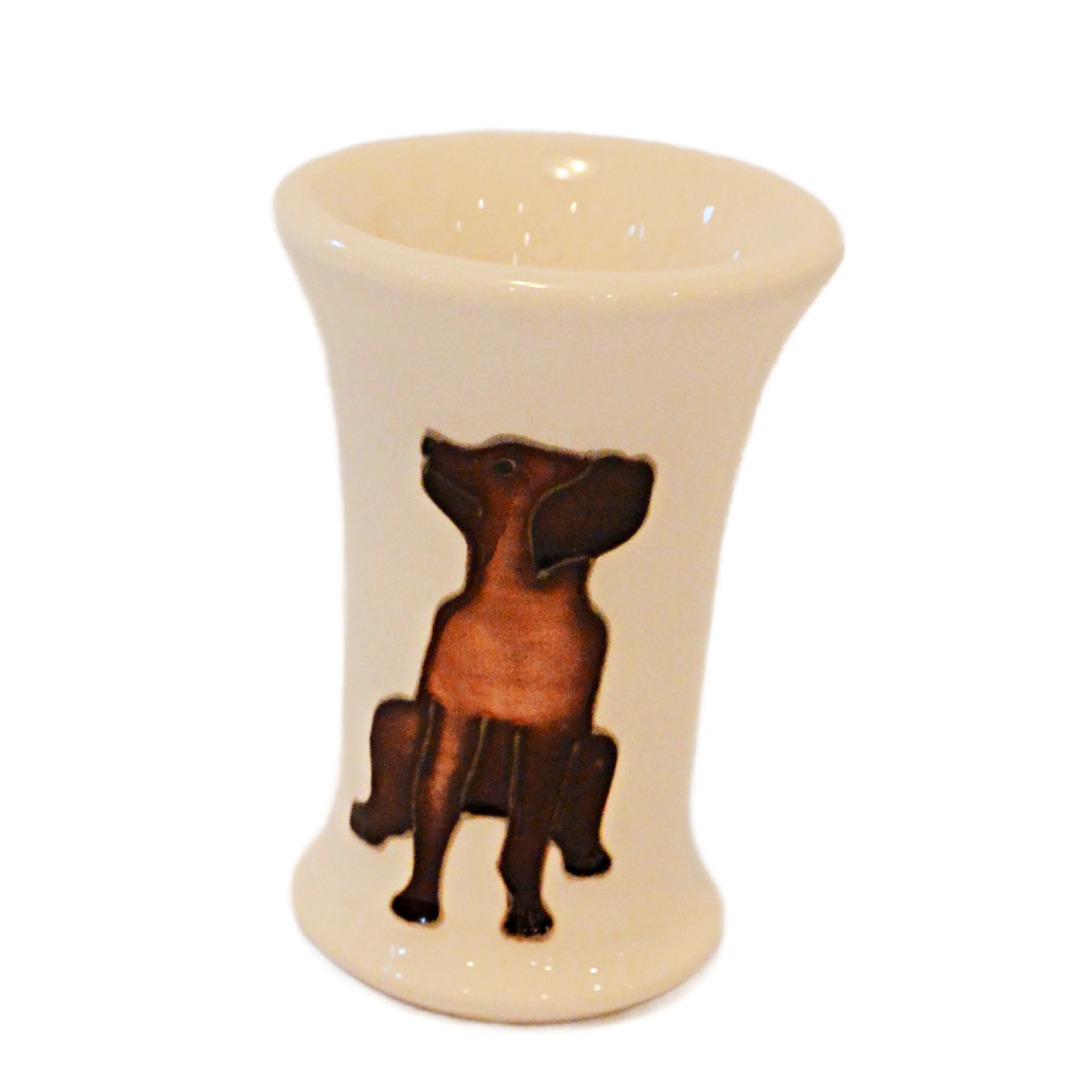Moorcroft Pottery Miniature Seated Dachshund Flared Trumpet Vase &ndash; 2019 Contemporary Ceramic Wiener Dog Collectible - Image 2