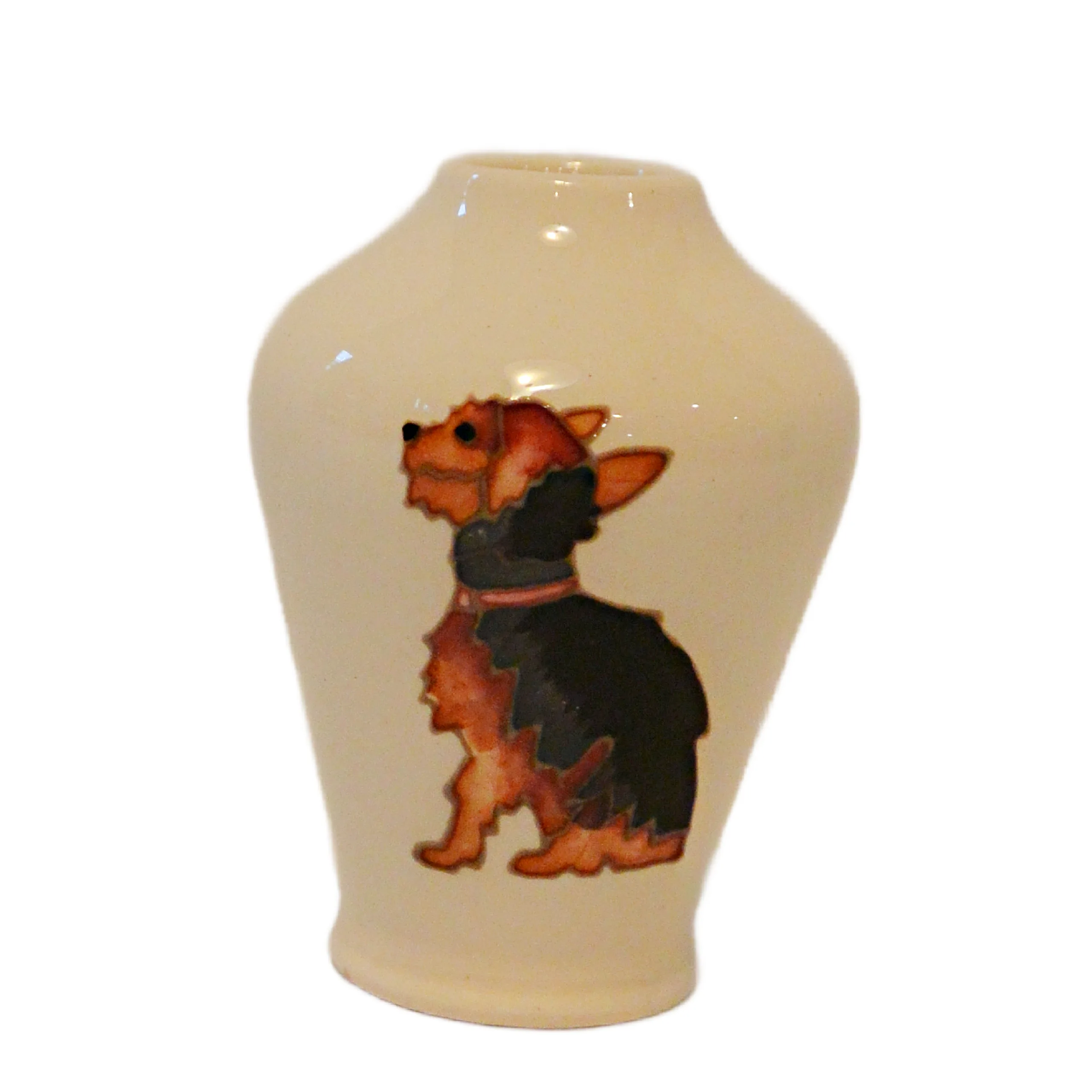 Moorcroft Pottery Miniature Yorkshire Terrier Tapered Vase – 2019 Contemporary Ceramic Yorkie Collectible - Image 2