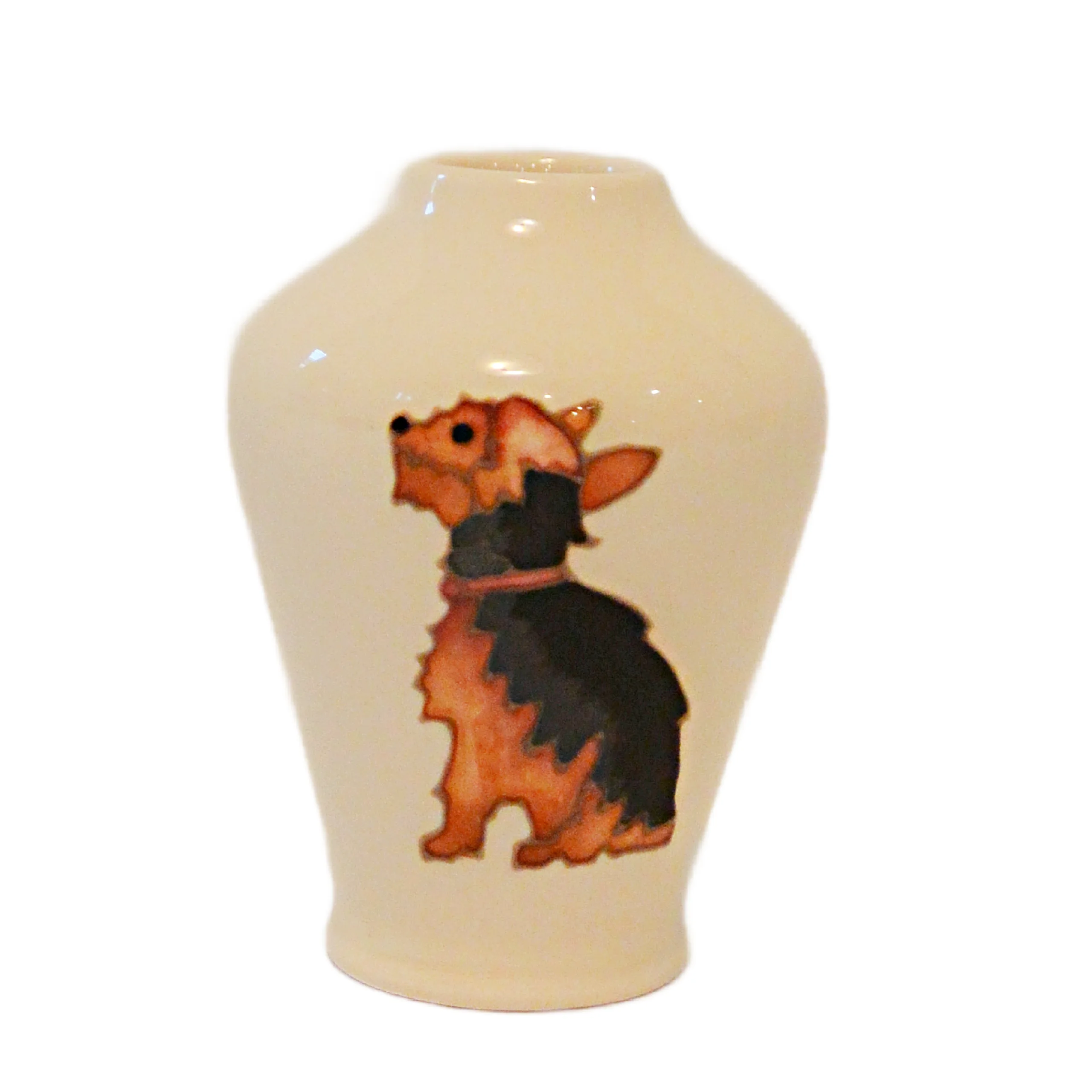 Moorcroft Pottery Miniature Yorkshire Terrier Tapered Vase – 2019 Contemporary Ceramic Yorkie Collectible