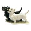 Vintage Rosenthal Germany Porcelain Black & White Scottish Terrier Pair Figurine &ndash; Circa 1940s&ndash;1950s