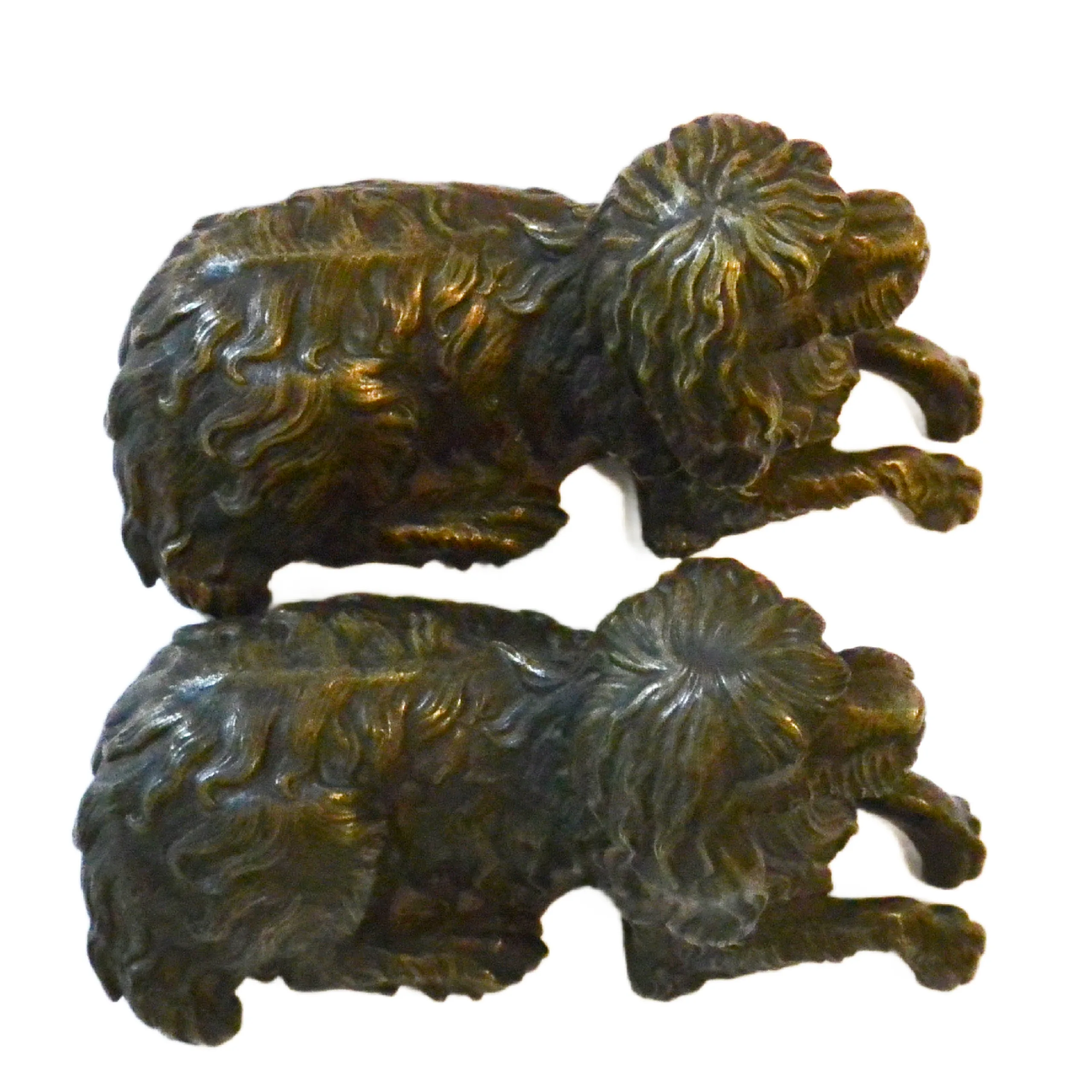 Antique Bronze Finish Cavalier King Charles Spaniel Shelf Sitter Dogs Pair &ndash; Circa Early 1900s - Image 7