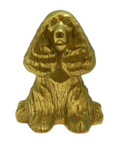Vintage 1949 Virginia Metalcrafters Solid Brass Cocker Spaniel Doorstop - "Dream Boy"