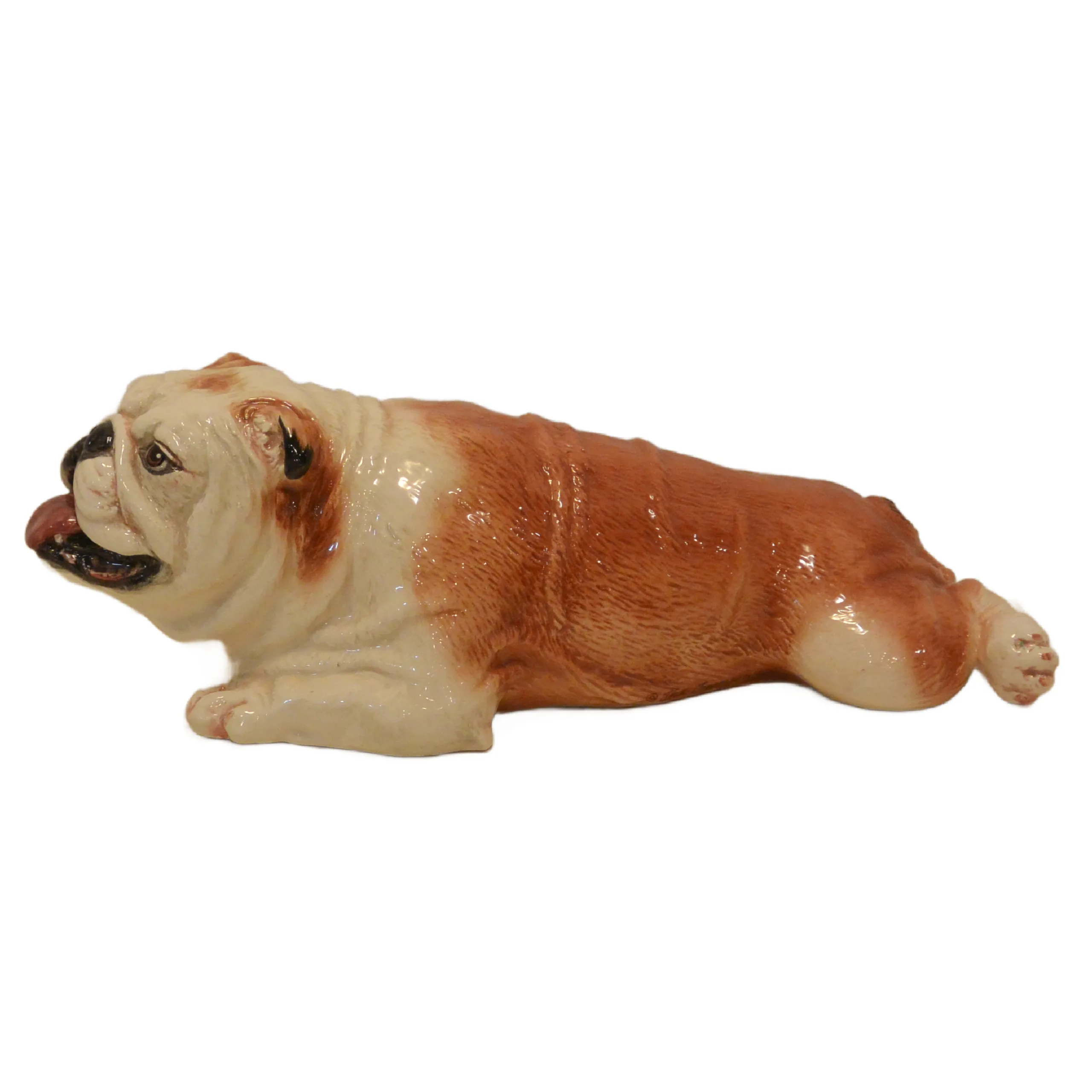 Vintage Handcrafted Townsend's Ceramics Reclining English Bulldog Figurine - Image 5