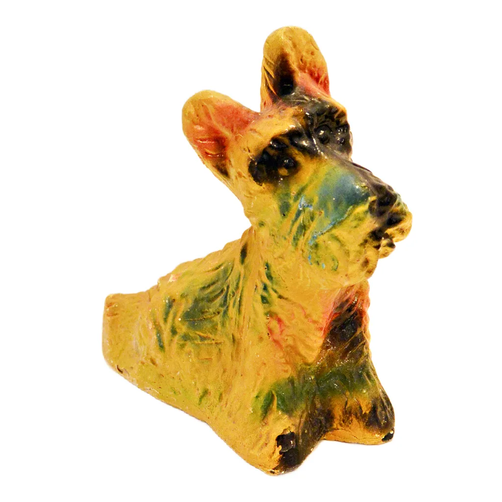 Vintage Carnival Chalkware Scottish Terrier Figurine with Glass Eyes - Image 3