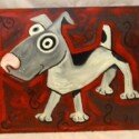 Antique Pitbull Art-ART-2120