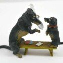 Antique Dachshund Bronze Figurine-BRZ-2122