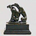 Antique Greyhound Bronze Figurine-BRZ-2237