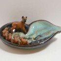 Vintage Boxer Dog Pottery-POT-2116B